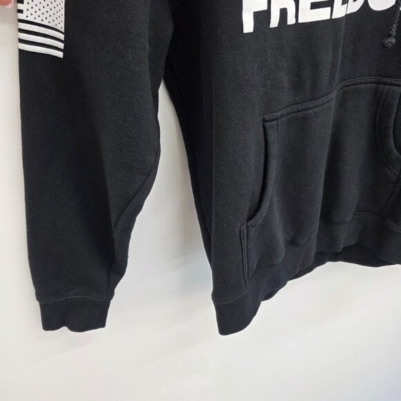 Independent Trading Co Mens L Black Graphic Hoodie Beer Bacon Guns Freedom USA - Picture 4 of 11